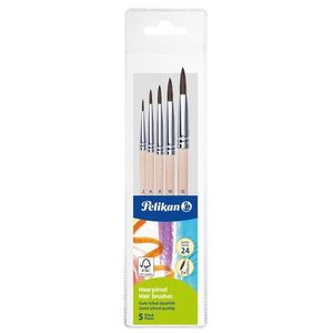 Set 5 pensule cu varf rotund, Pelikan Starter, Seria 24 imagine