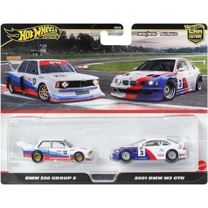 Set 2 masini metalice, Hot Wheels, BMW 320 Group 5 si 2001 BMW M3 GTR, JBK99 imagine