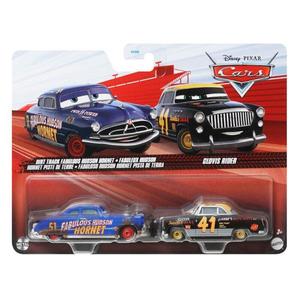 Set 2 masinute din metal, Disney Cars, Dirt Track Fabulous Hudson Hornet si Clovis Rider, JDH44 imagine