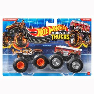 Set 2 masinute Monster Truck, Hot Wheels, Demolition Doubles, HW Tiger Shark Vs HW 5 Alarm, JCC76 imagine