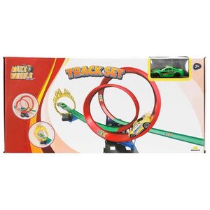 Set de joaca cu masinuta, Maxx Wheels, Track Racing, Verde imagine