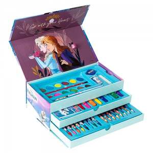 Set de colorat in cutie cu sertare, Disney Frozen imagine