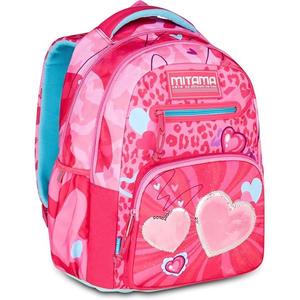 Ghiozdan cu 3 compartimente, Mitama, New Plus, Furry Pink imagine