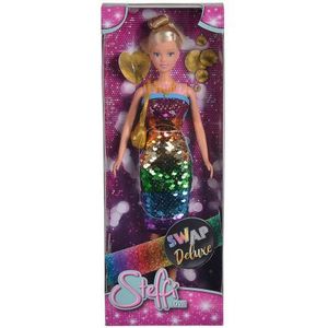 Papusa Steffi Cu Rochita Cu Paiete Curcubeu Deluxe Edition imagine