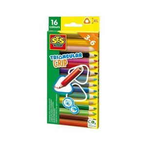 Creioane colorate triunghiulare XL - 16 bucati imagine