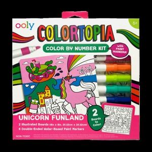 Set creativ de pictura dupa numere cu markere- Taramul Unicornilor (Set de 8) imagine