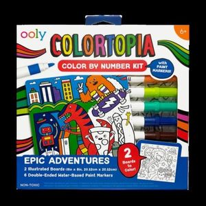Set creativ de pictura dupa numere cu markere- Aventuri Epice (Set de 8) imagine