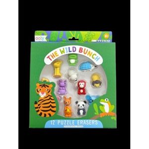Radiere tip puzzle - Animale salbatice (Set of 12) imagine