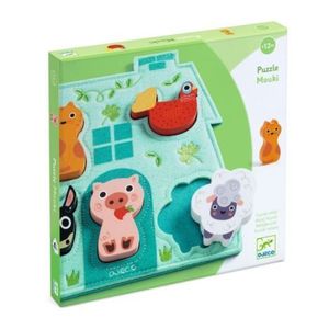 Puzzle din lemn cu bază din fetru, Djeco imagine