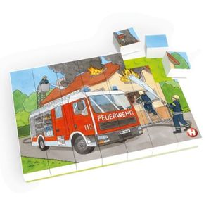 Puzzle Masina de pompieri Hubelino (35 piese) imagine