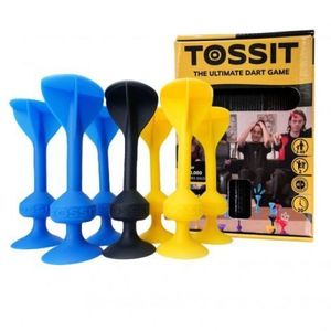 Joc de Darts cu Ventuze, Tossit, set de 7, albastru-galben imagine