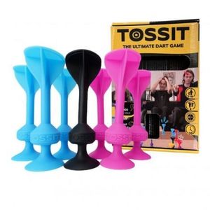 Joc de Darts cu Ventuze, Tossit, set de 7, roz-bleu imagine