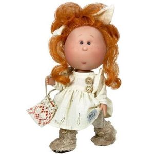 Papusa Nines D Onil, Mia, cu parul roscat prins, cu articulatii, cu miros de vanilie, 30 cm imagine