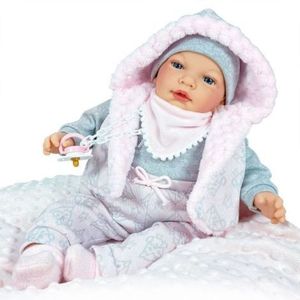 Papusa Nines D Onil, Snow, nou-nascut, cu sunete, cu miros de vanilie, ambalata in saculet, 45 cm imagine