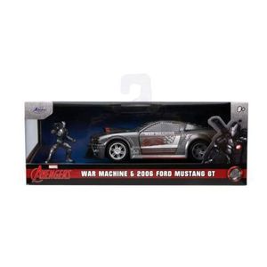 Jada Marvel Masinuta Metalica Ford Mustang Scara 1: 32 Si Figurina Metalica War Machine imagine