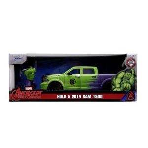 Jada Marvel Set Figurina Hulk Si Masinuta Metalica Ram 1500 2014 Scara 1: 24 imagine