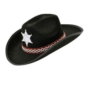 Palarie cowboy copil neagra imagine