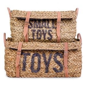 Set 2 cosuri depozitare din ratan Childhome imagine
