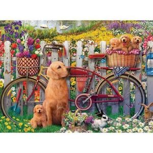 Puzzle Catelusi Pe Bicicleta, 500 Piese imagine