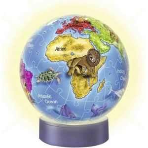 Puzzle 3D Luminos Glob Pamantesc, 72 Piese imagine