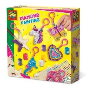 Set pentru copii de pictat brelocuri din lemn si lipit diamante imagine