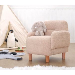 Fotoliu pentru copii, Fluffe, 209FLF1428, Blana artificiala, Roz pudra imagine