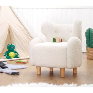 Fotoliu pentru copii, Fluffe, 209FLF1430, Blana artificiala, Alb imagine