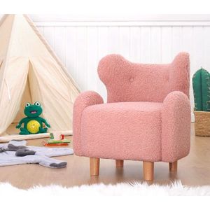 Fotoliu pentru copii, Fluffe, 209FLF1432, Blana artificiala, Roz imagine