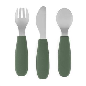 Set complet tacamuri PetiteMars TakeMatch, din silicon si otel inoxidabil, fara BPA, 12 luni+, Verde imagine