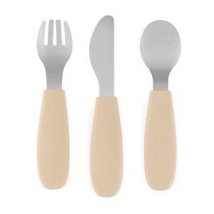 Set complet tacamuri PetiteMars TakeMatch, din silicon si otel inoxidabil, fara BPA, 12 luni+, Bej imagine