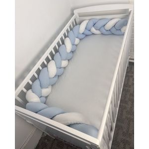Aparatoare impletita in 3 din bumbac, lungime 240 cm Albastru Pal imagine