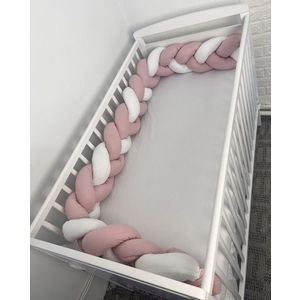 Aparatoare impletita in 3 din bumbac, lungime 240 cm Roz Pudra imagine
