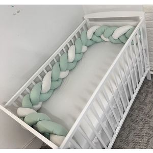 Aparatoare impletita in 3 din bumbac, lungime 240 cm Verde Menta Pal imagine