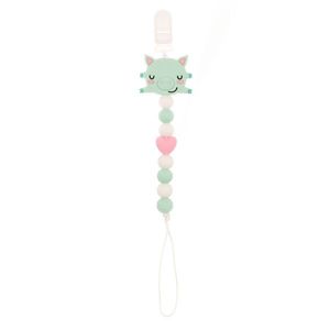 Colier pentru suzeta din silicon Coccorito Porcusor Teal imagine