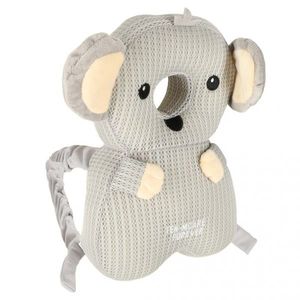 Pernuta de protectie spate si cap pentru copii, Ikonka, in forma de rucsacel cu bretele reglabile, dimensiune 31 x 21 x 8 cm, model Grey Koala imagine