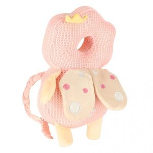 Pernuta de protectie spate si cap pentru copii, Ikonka, in forma de rucsacel cu bretele reglabile, dimensiune 31 x 21 x 8 cm, model Pink Fairy imagine