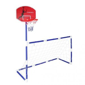 Set de joaca 2 in 1 Fotbal si Baschet pentru copii cu 2 mingi si pompa incluse imagine