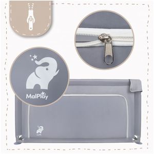 Tarc de joaca pentru copii MalPlay Kivo Grey, design modern si sigur, acces mare cu fermoar actionat din exterior, dimensiune 120 x 120 cm, cu buzunar din plasa imagine