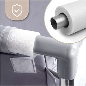 Tarc de joaca pentru copii MalPlay Kivo Grey, design modern si sigur, acces mare cu fermoar actionat din exterior, dimensiune 120 x 180 cm, cu buzunar din plasa imagine