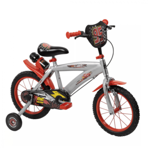 Bicicleta copii Huffy Cars 16 inch, cu roti ajutatoare si sticluta de apa cu suport, frana de mana pe ambele roti, scaun si ghidon reglabile, scut frontal, anvelope cu profil gros imagine
