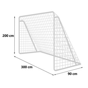 Poarta mare pentru fotbal Neo-Sport 300x120x90 cm, cu cadru din otel, plasa rezistenta, 6 ancore de montare incluse imagine