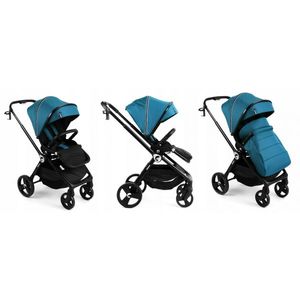 Carucior reversibil pentru copii, cu pliere compacta spatar si viziera reglabile, Kidnort Isbjorn Blue pana la 22 kg, roti cu suspensii, accesorii incluse, suport pentru pahar imagine
