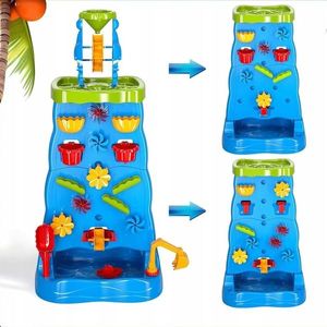 Joc 2 in 1 pentru copii Matadi, cu Perete de apa si Cascada, structura dubla, angrenaje rotative si atractii multiple, inaltime de 92 cm imagine