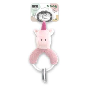 Jucarie de plus Unicorn Roz 20 cm cu forme geometrice zornaitoare 0 luni+ imagine
