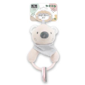 Jucarie de plus Ursulet Beige 20 cm cu forme geometrice zornaitoare 0 luni+ imagine