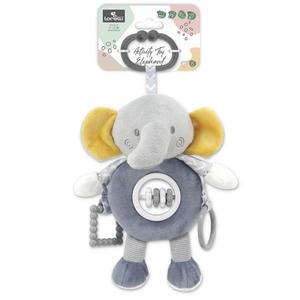Jucarie de plus cu inel pentru agatat Elefant Gri 24 cm 0 luni+ imagine