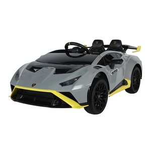 Masinuta electrica pentru copii cu licenta Lamborghini Huracan Silver Grey cu telecomanda parentala 2.4G, motoare 2x39w, acumulator 12V7Ah, lumini led, muzica, centura de siguranta, usi cu deschidere Lambo door, suspensii spate imagine
