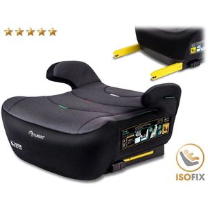 Inaltator auto copii Nukido Louis Gri 125-150 cm cu fixare isofix, conectori telescopici cu sistem vizual fixare corecta, tapiterie de calitate superioara, husa detasabila si lavabila, cotiere, dimensiune 32x37x22 cm imagine