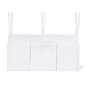 Organizator suspendat din muselina pentru pat, 60 x 30 cm, Little Amy, Alb imagine