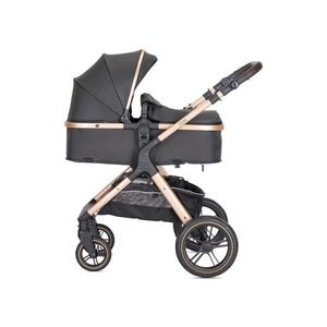 Carucior pentru copii Lorelli Viola Black 3 in 1 cos auto Spirit inclus, transformabil, sezut reversibil, maner ajustabil, cadru din aluminiu, suspensii, bara detasabila, pana la 22 kg, multiple accesorii imagine